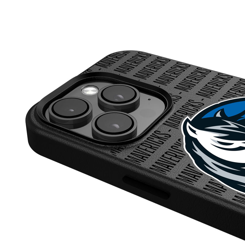 Dallas Mavericks Text Backdrop iPhone MagSafe Compatible Phone Case Detail.Jpg