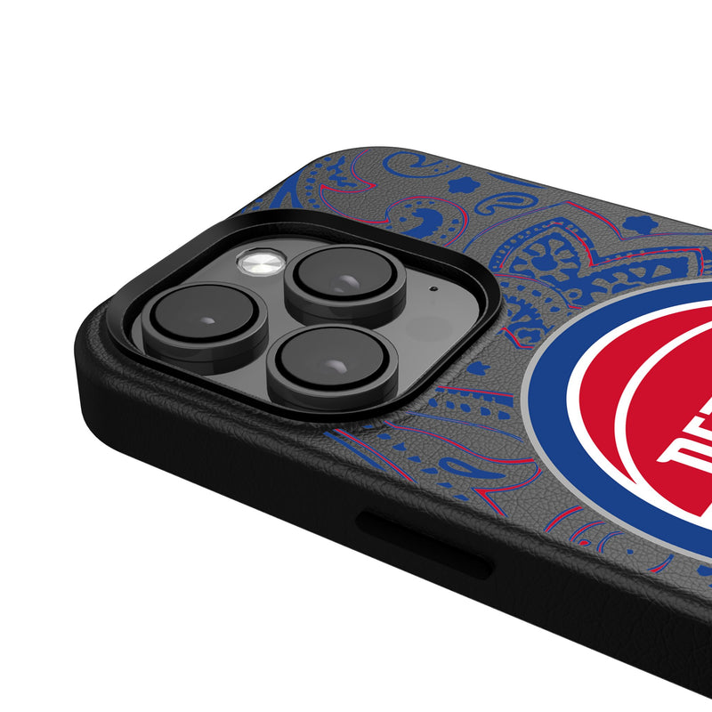 Detroit Pistons Paisley iPhone MagSafe Compatible Phone Case Detail.Jpg