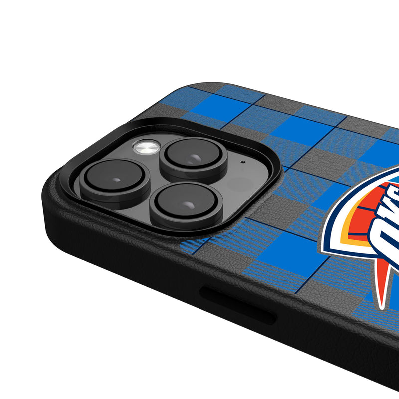 Oklahoma City Thunder Plaid iPhone MagSafe Compatible Phone Case Detail.Jpg