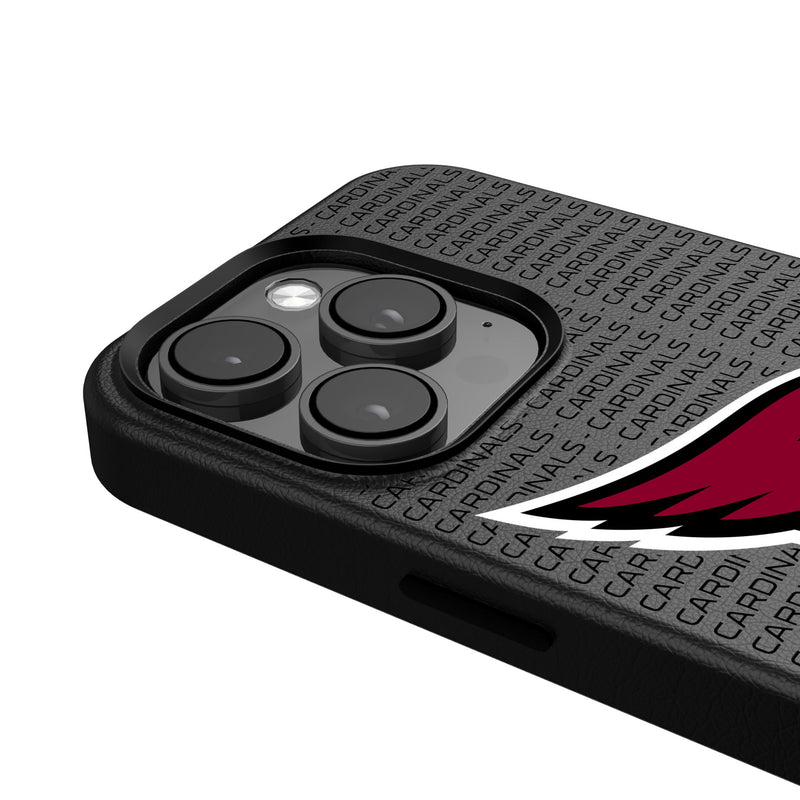 Arizona Cardinals Text Backdrop iPhone MagSafe Compatible Phone Case Detail.Jpg