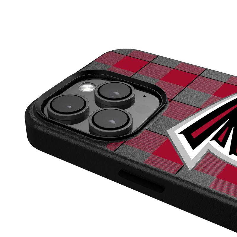 Atlanta Falcons Plaid iPhone Magnetic Phone Case Detail.Jpg