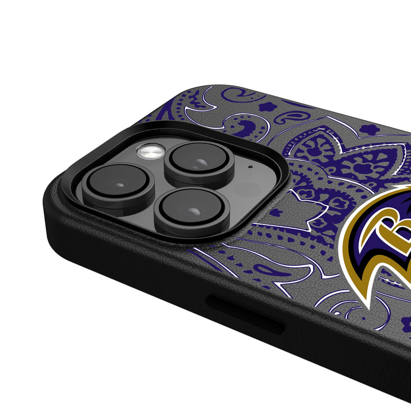 Baltimore Ravens Paisley iPhone Magnetic Phone Case Detail.Jpg