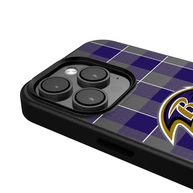 Baltimore Ravens Plaid iPhone MagSafe Compatible Phone Case Detail.Jpg