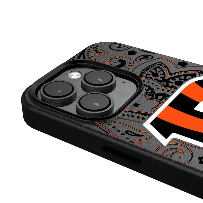 Cincinnati Bengals Paisley iPhone Magnetic Phone Case Detail.Jpg