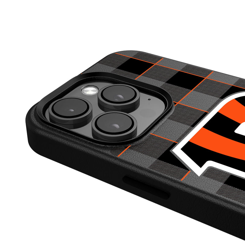 Cincinnati Bengals Plaid iPhone Magnetic Phone Case Detail.Jpg