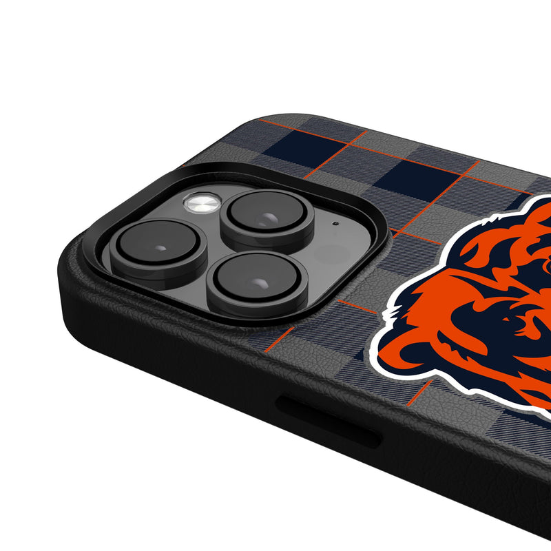 Chicago Bears Plaid iPhone MagSafe Compatible Phone Case Detail.Jpg