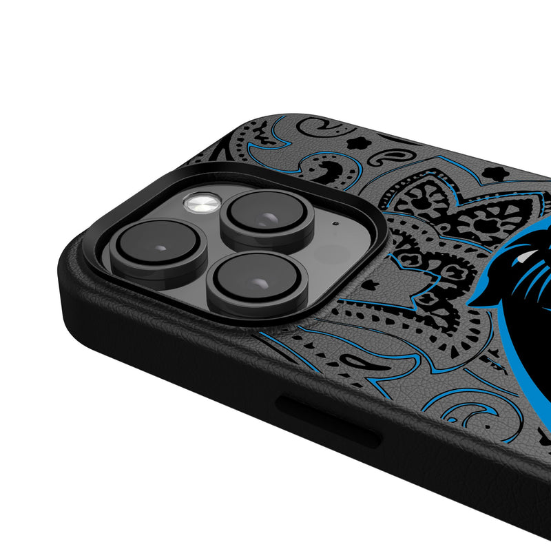 Carolina Panthers Paisley iPhone Magnetic Phone Case Detail.Jpg