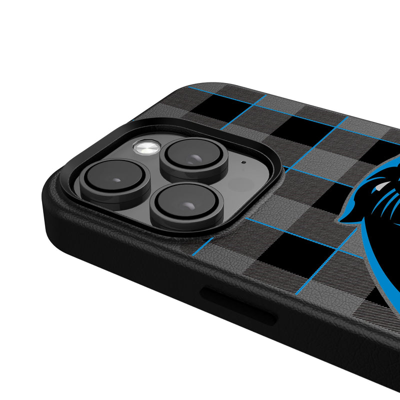 Carolina Panthers Plaid iPhone Magnetic Phone Case Detail.Jpg