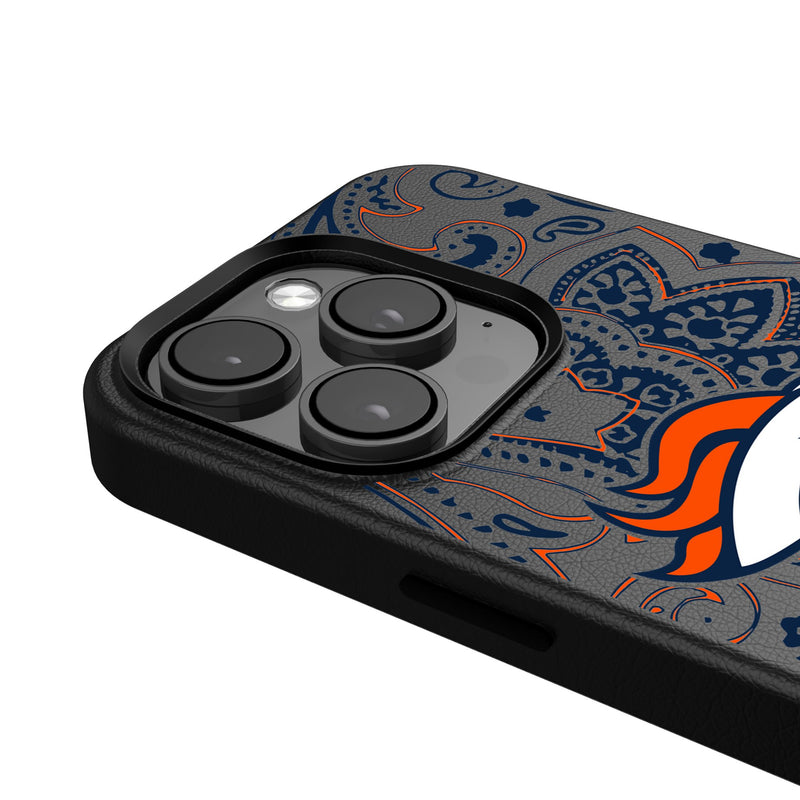 Denver Broncos Paisley iPhone MagSafe Compatible Phone Case Detail.Jpg