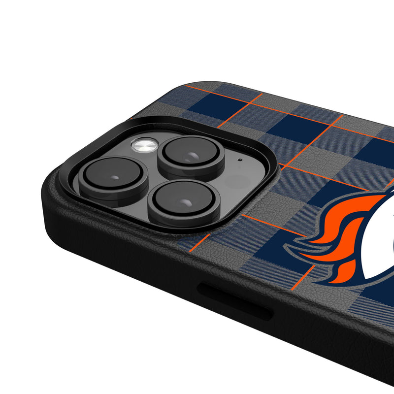 Denver Broncos Plaid iPhone Magnetic Phone Case Detail.Jpg