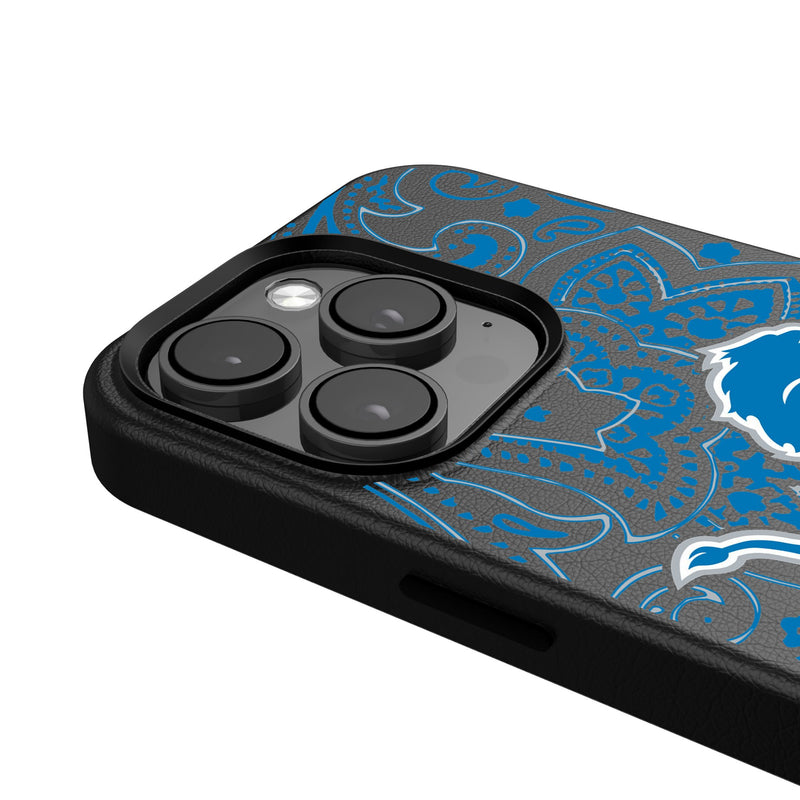 Detroit Lions Paisley iPhone Magnetic Phone Case Detail.Jpg