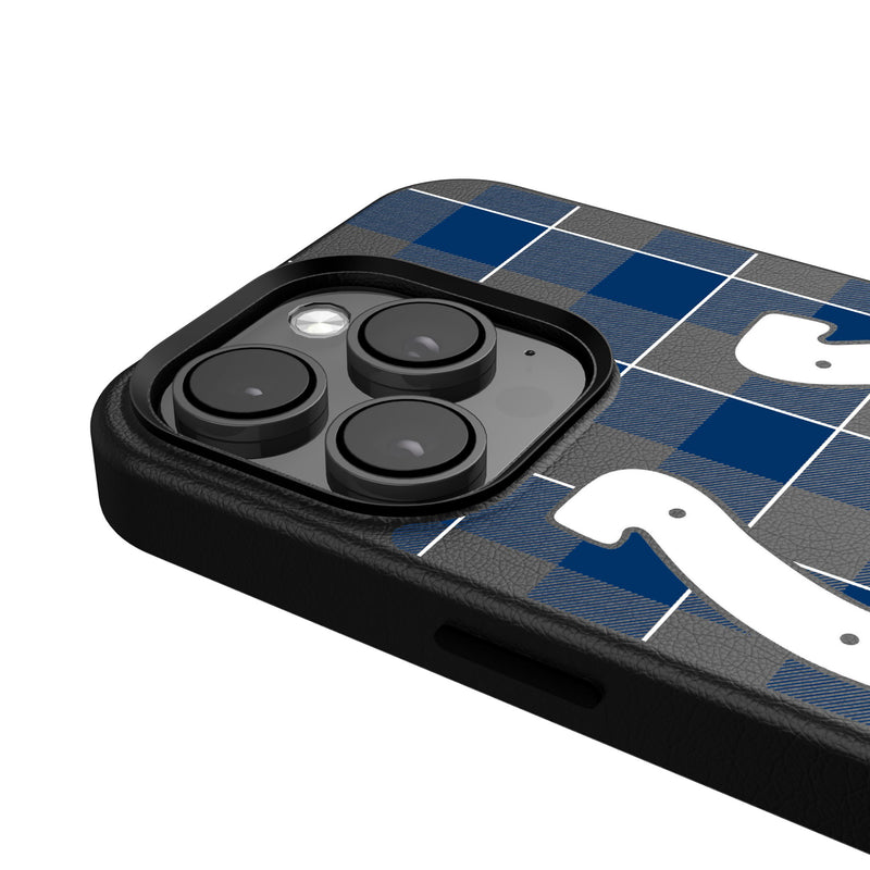 Indianapolis Colts Plaid iPhone MagSafe Compatible Phone Case Detail.Jpg