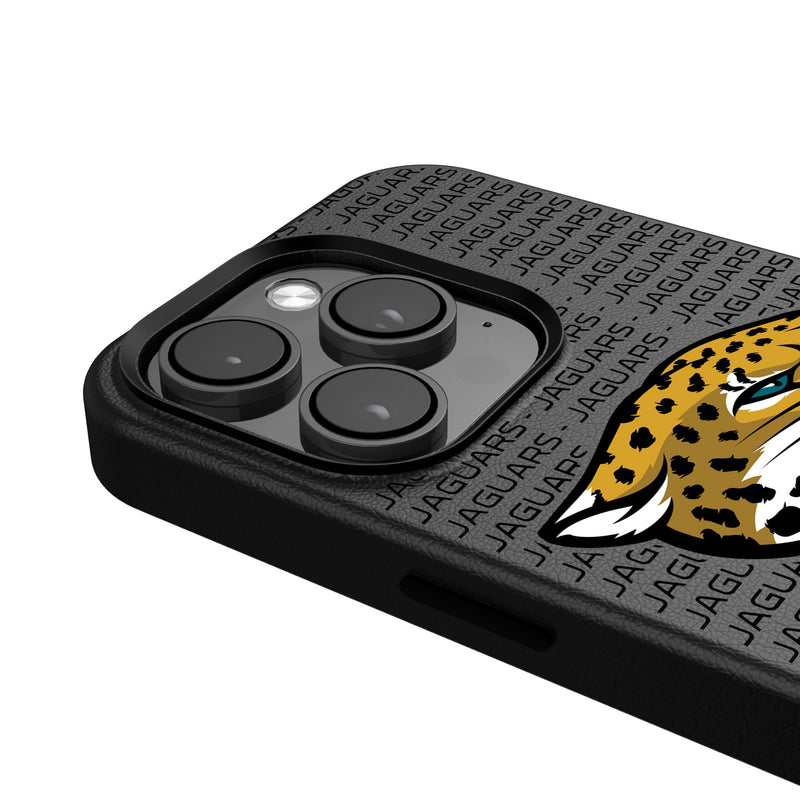 Jacksonville Jaguars Text Backdrop iPhone MagSafe Compatible Phone Case Detail.Jpg