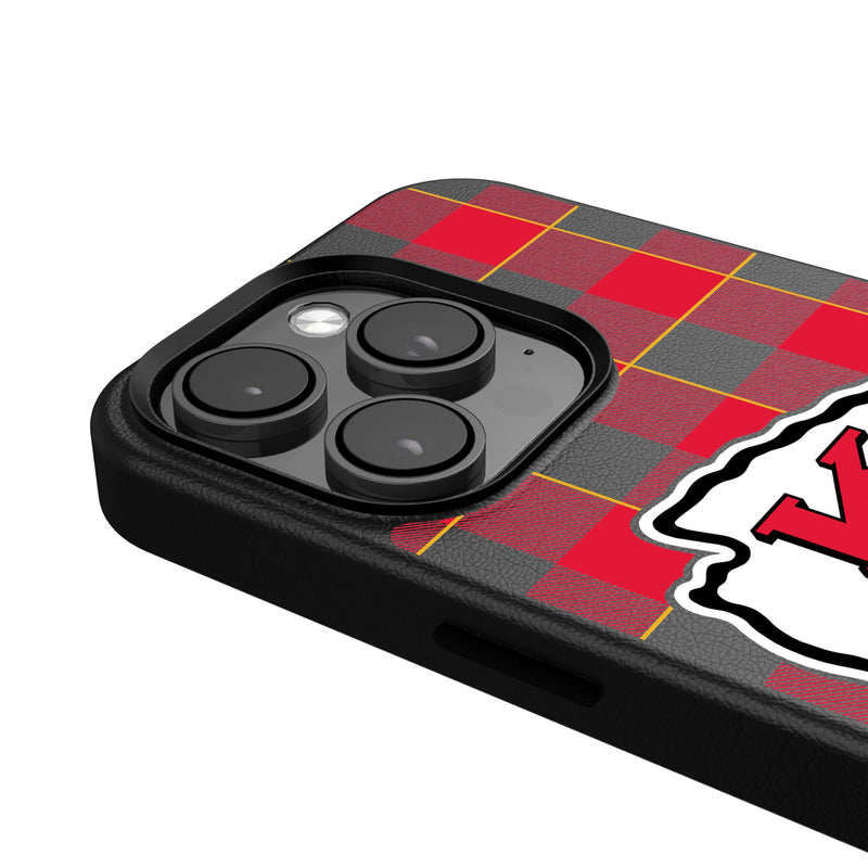 Kansas City Chiefs Plaid iPhone Magnetic Phone Case Detail.Jpg