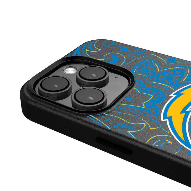 Los Angeles Chargers Paisley iPhone MagSafe Compatible Phone Case Detail.Jpg