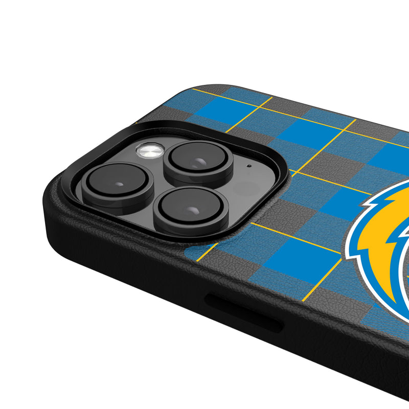 Los Angeles Chargers Plaid iPhone MagSafe Compatible Phone Case Detail.Jpg