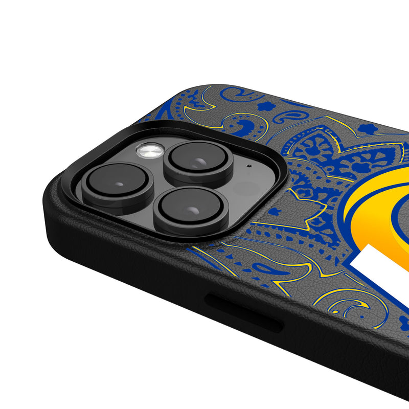 Los Angeles Rams Paisley iPhone Magnetic Phone Case Detail.Jpg