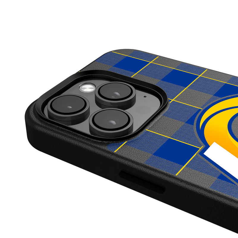 Los Angeles Rams Plaid iPhone Magnetic Phone Case Detail.Jpg