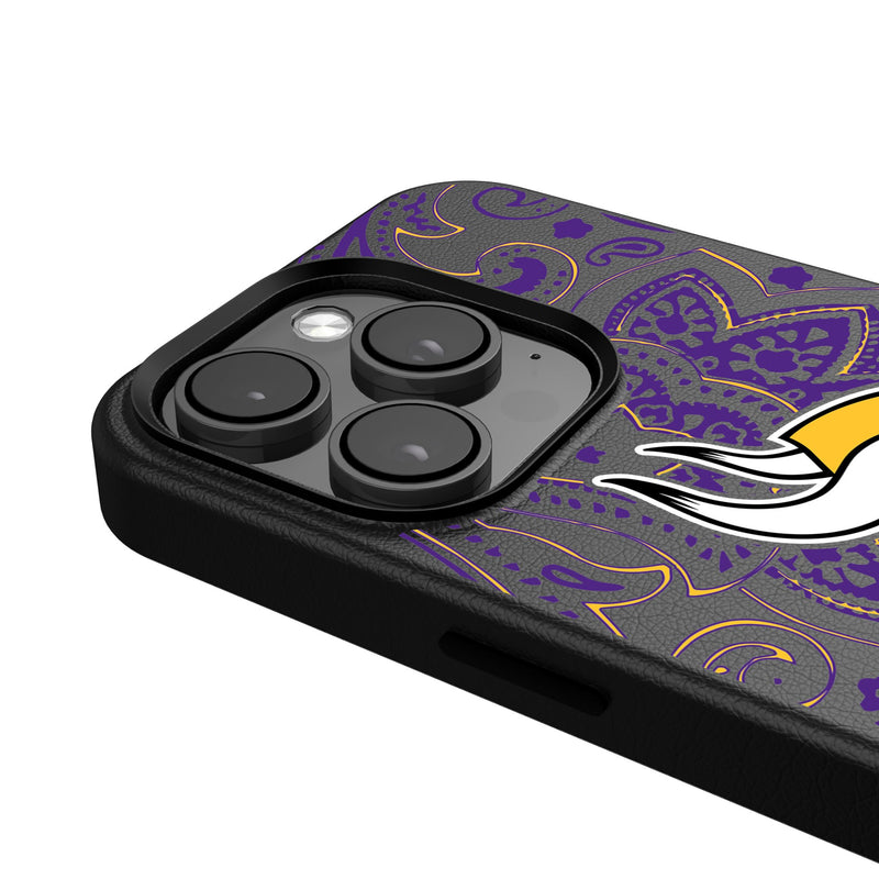 Minnesota Vikings Paisley iPhone Magnetic Phone Case Detail.Jpg