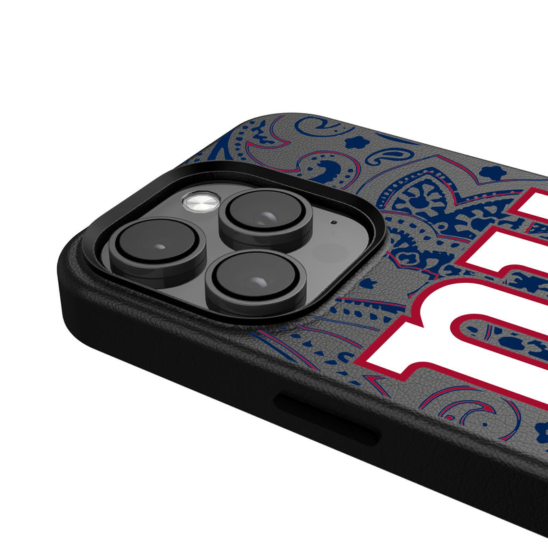 New York Giants Paisley iPhone Magnetic Phone Case Detail.Jpg