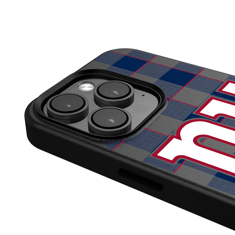 New York Giants Plaid iPhone MagSafe Compatible Phone Case Detail.Jpg