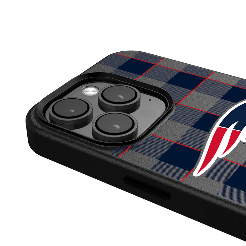 New England Patriots Plaid iPhone Magnetic Phone Case Detail.Jpg