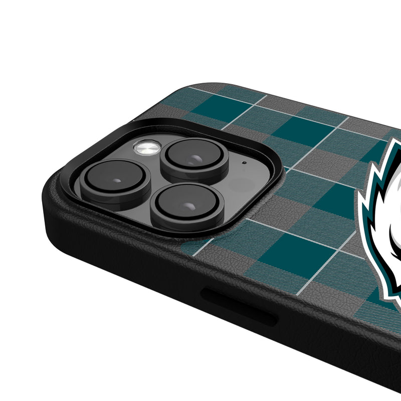 Philadelphia Eagles Plaid iPhone MagSafe Compatible Phone Case Detail.Jpg