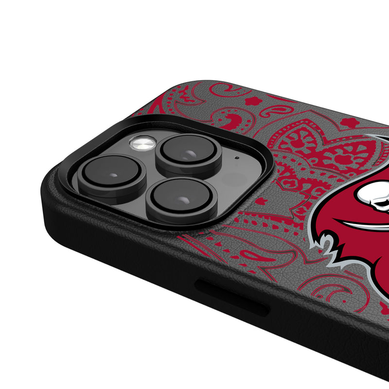 Tampa Bay Buccaneers Paisley iPhone Magnetic Phone Case Detail.Jpg