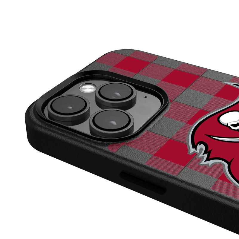 Tampa Bay Buccaneers Plaid iPhone Magnetic Phone Case Detail.Jpg