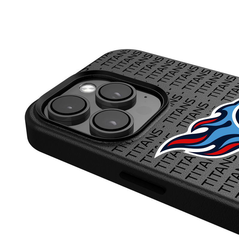 Tennessee Titans Text Backdrop iPhone MagSafe Compatible Phone Case Detail.Jpg