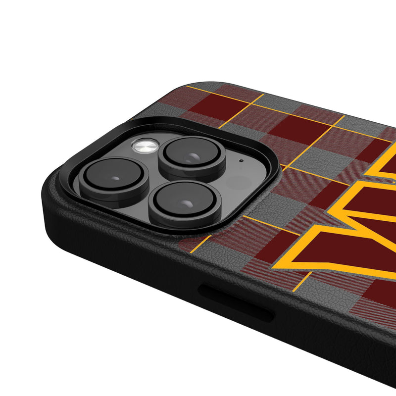 Washington Commanders Plaid iPhone Magnetic Phone Case Detail.Jpg