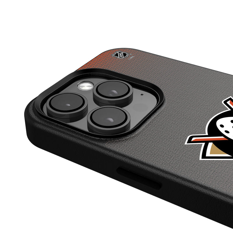 Anaheim Ducks Linen iPhone MagSafe Compatible Phone Case Detail.Jpg