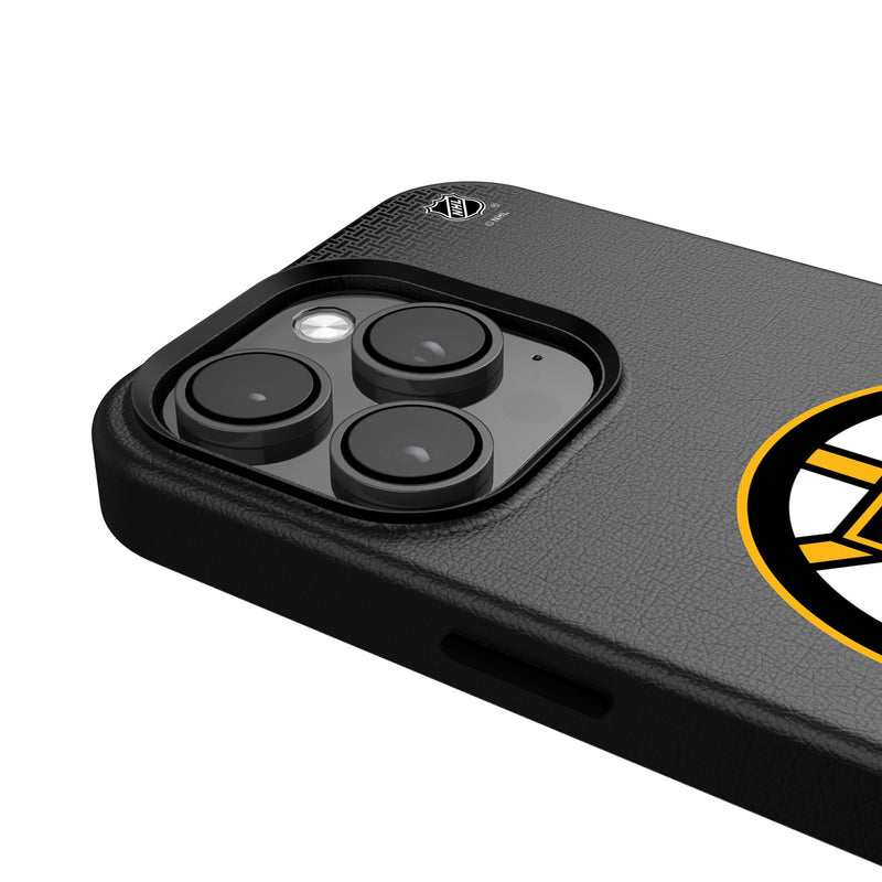 Boston Bruins Linen iPhone MagSafe Compatible Phone Case Detail.Jpg