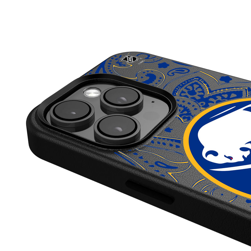 Buffalo Sabres Paisley iPhone MagSafe Compatible Phone Case Detail.Jpg