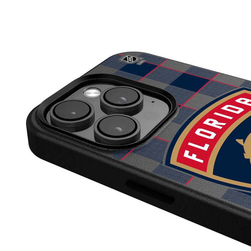 Florida Panthers Plaid iPhone MagSafe Compatible Phone Case Detail.Jpg