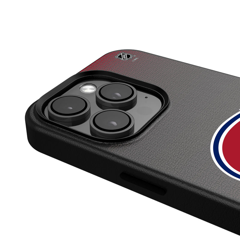 Montreal Canadiens Linen iPhone MagSafe Compatible Phone Case Detail.Jpg