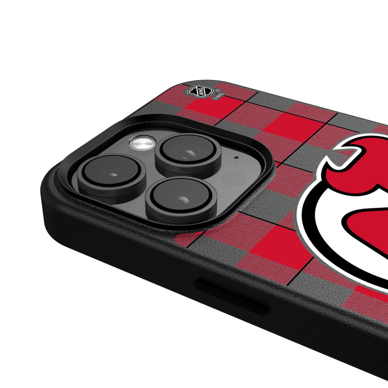 New Jersey Devils Plaid iPhone MagSafe Compatible Phone Case Detail.Jpg