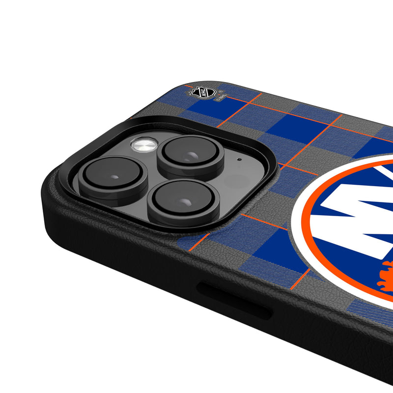 New York Islanders Plaid iPhone MagSafe Compatible Phone Case Detail.Jpg