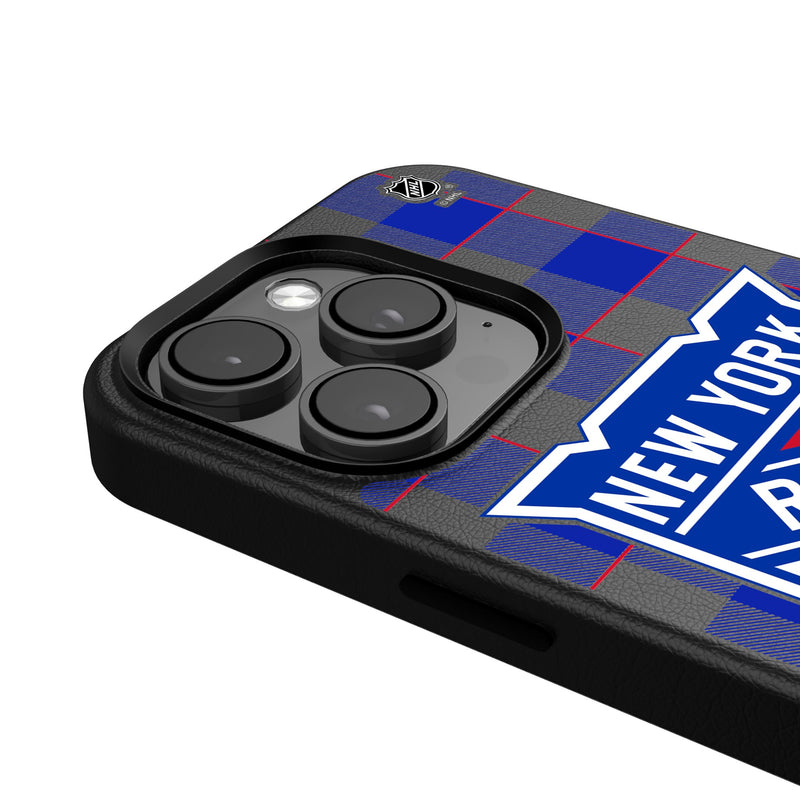 New York Rangers Plaid iPhone MagSafe Compatible Phone Case Detail.Jpg