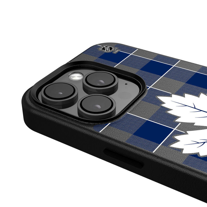 Toronto Maple Leafs Plaid iPhone MagSafe Compatible Phone Case Detail.Jpg