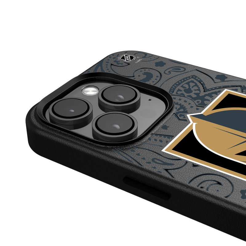 Vegas Golden Knights Paisley iPhone MagSafe Compatible Phone Case Detail.Jpg