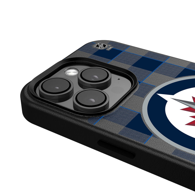 Winnipeg Jets Plaid iPhone MagSafe Compatible Phone Case Detail.Jpg