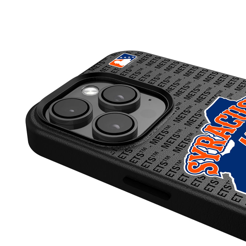 Syracuse Mets Text Backdrop iPhone MagSafe Compatible Phone Case Detail.Jpg