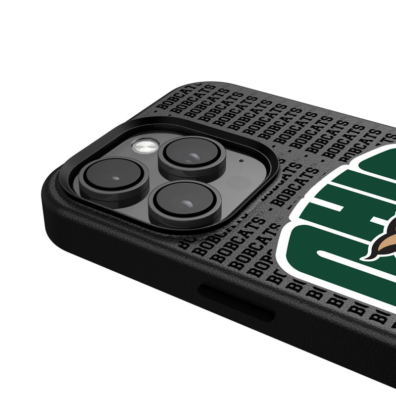 Ohio University Bobcats Text Backdrop iPhone MagSafe Compatible Phone Case Detail.Jpg