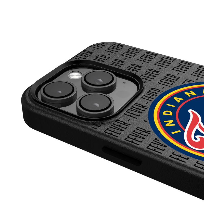 Indiana Fever Text Backdrop iPhone MagSafe Compatible Phone Case Detail.Jpg