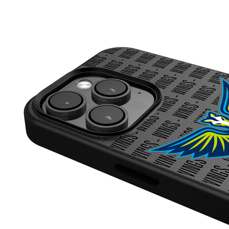 Dallas Wings Text Backdrop iPhone MagSafe Compatible Phone Case Detail.Jpg