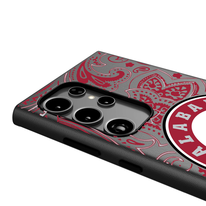 University of Alabama Crimson Tide Paisley Galaxy MagSafe Compatible Phone Case Detail.Jpg