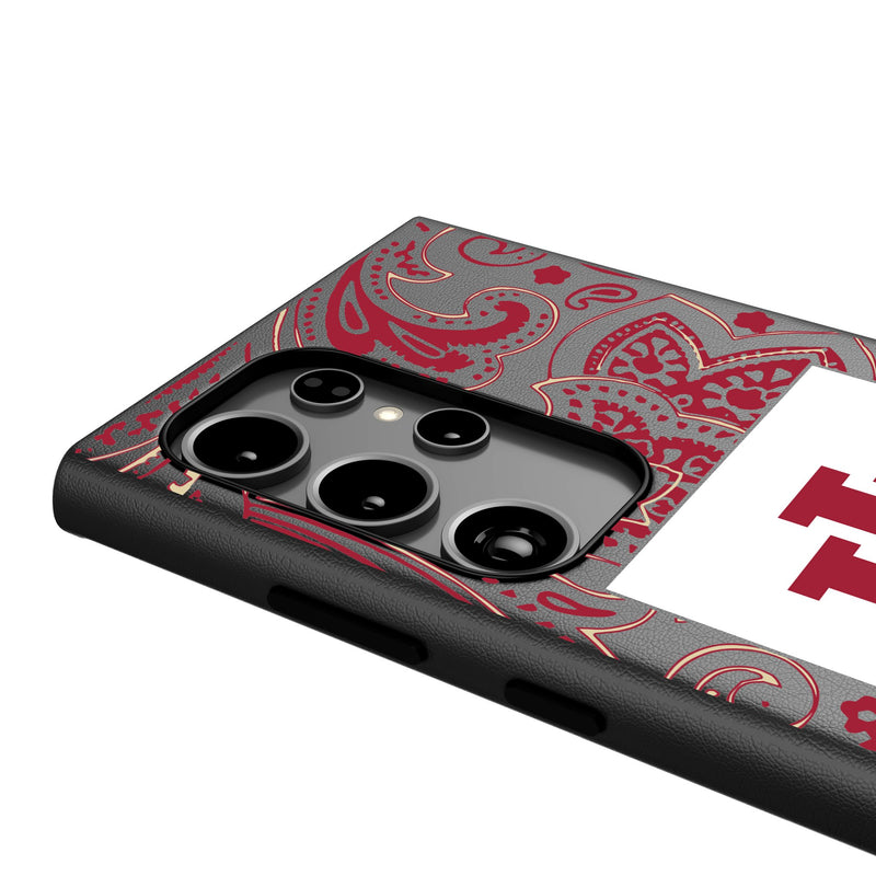 Indiana University Hoosiers Paisley Galaxy MagSafe Compatible Phone Case Detail.Jpg