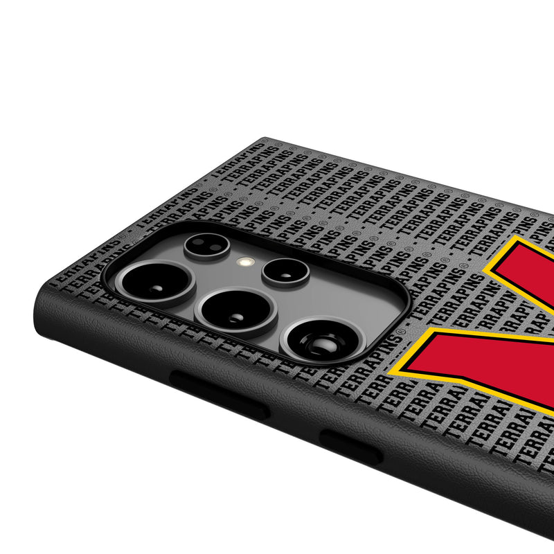 University of Maryland Terrapins Text Backdrop Galaxy MagSafe Compatible Phone Case Detail.Jpg