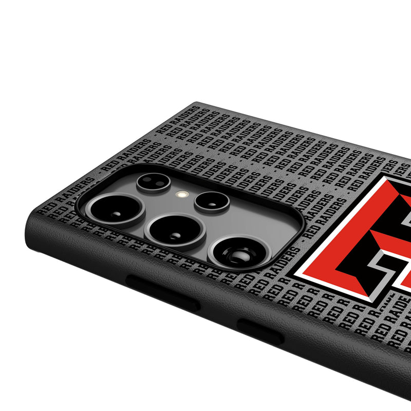 Texas Tech Red Raiders Text Backdrop Galaxy MagSafe Compatible Phone Case Detail.Jpg